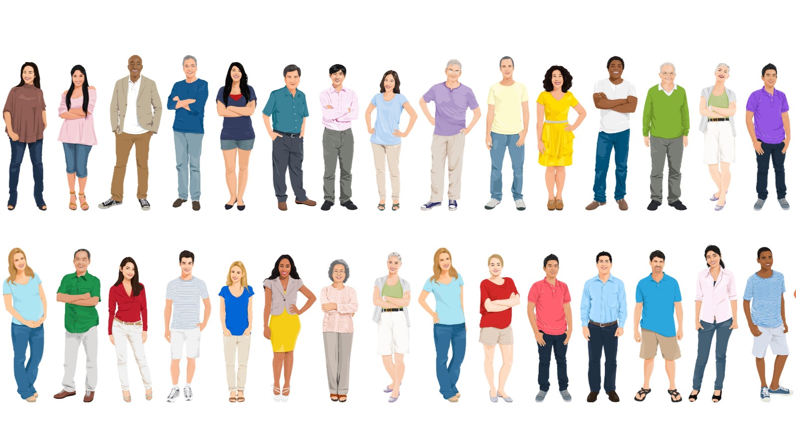 Hero_escrever conteúdos de saúde para o público Imagem com diferentes pessoas mostrando a importância de escrever conteúdos de saúde adaptados ao público-alvo