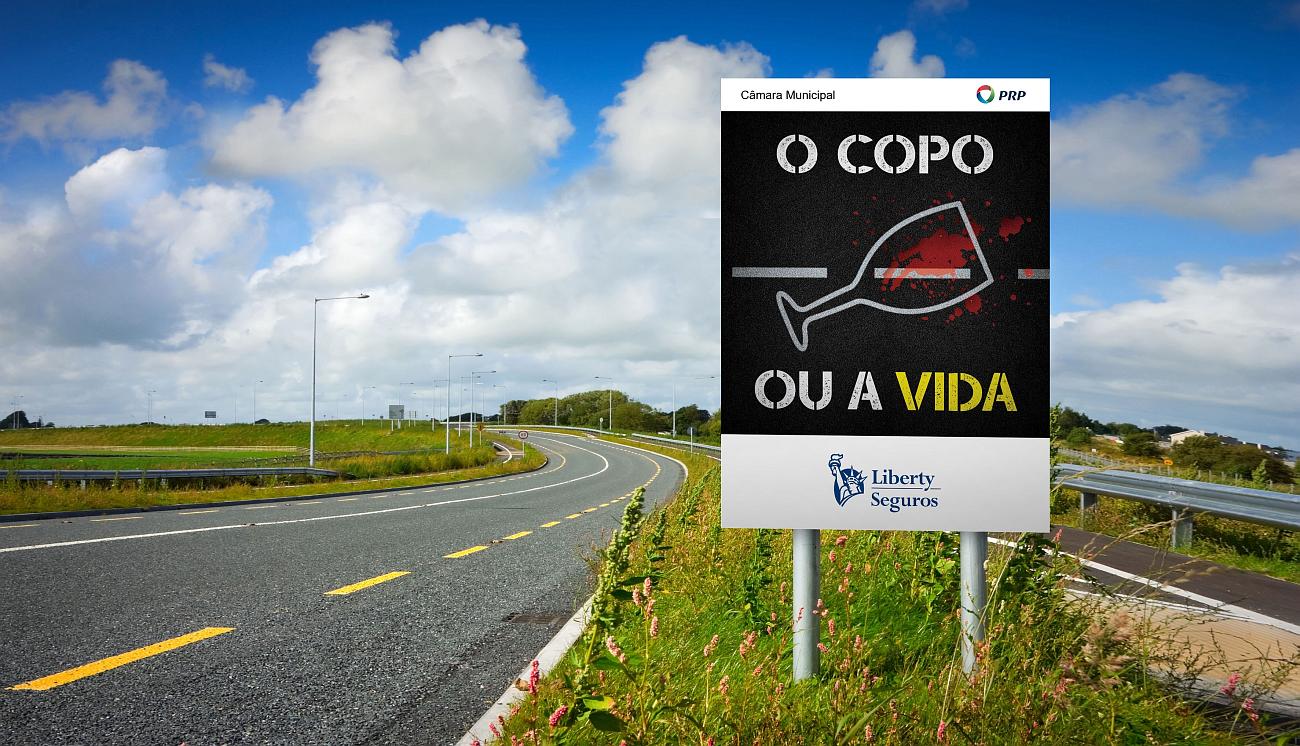 Imagem 1. Campanha “O copo ou a vida”, realizada em 2018, pela Prevenção Rodoviária Portuguesa e a Liberty Seguros.